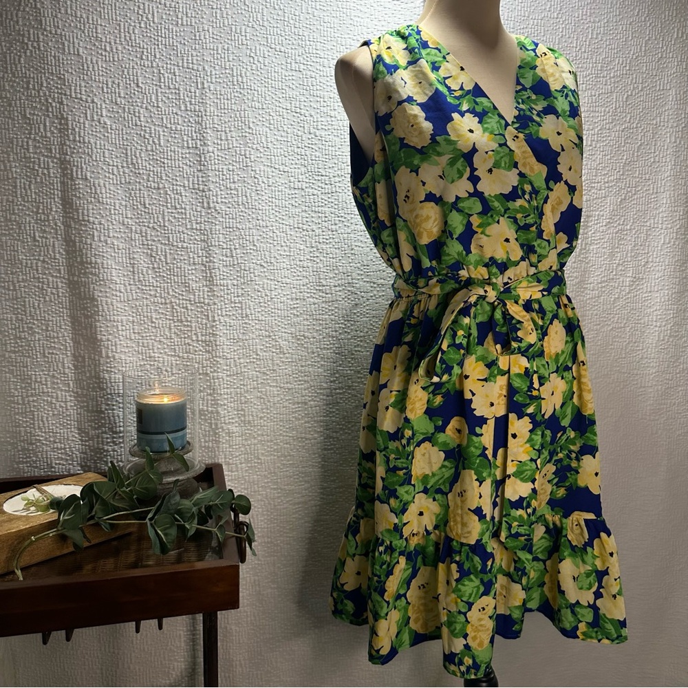 Sam Edelman Floral Mini Dress - Blue and Yellow